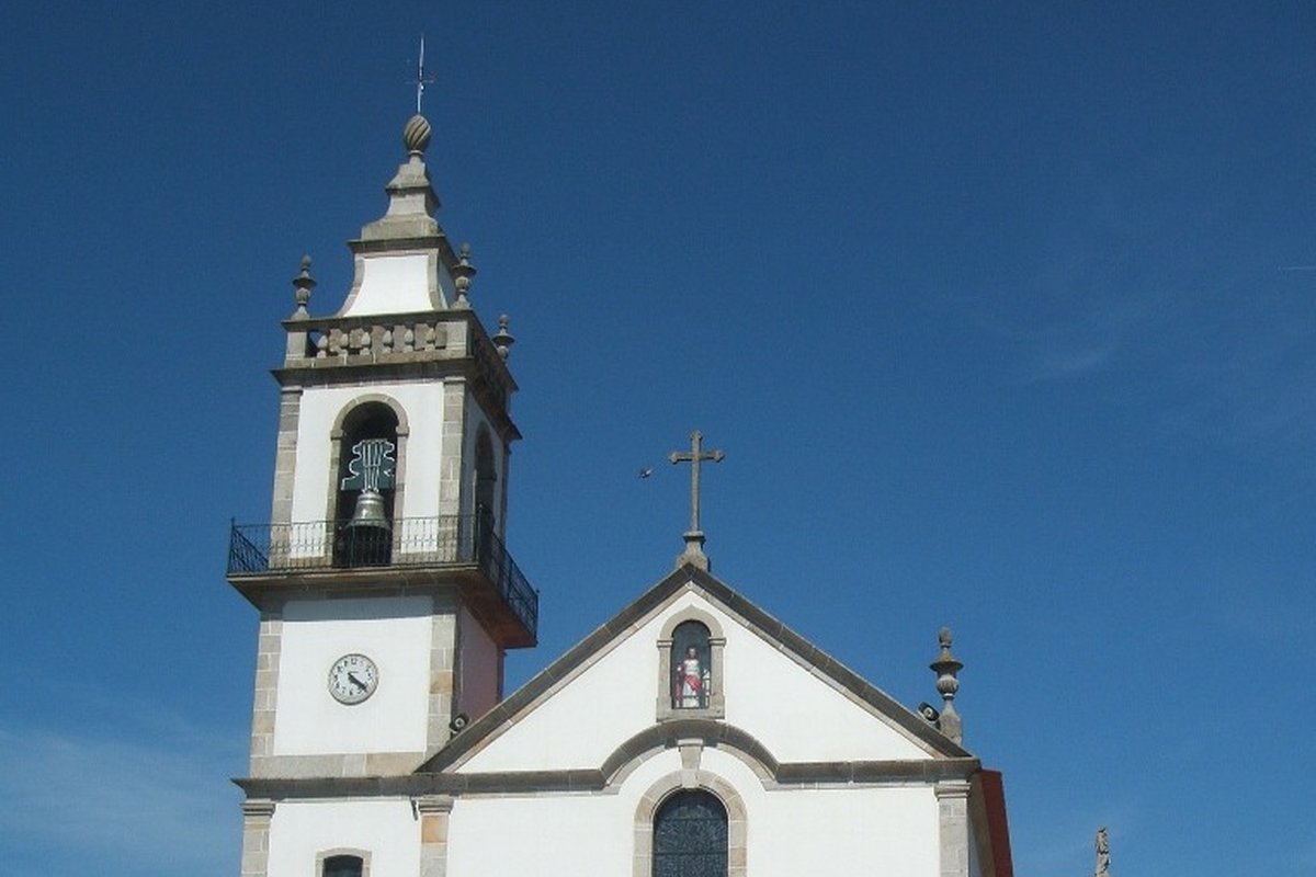 The parish church of Balazar, Portugal, associated with Blessed Alexandrina Maria da Costa, photographed in daylight.