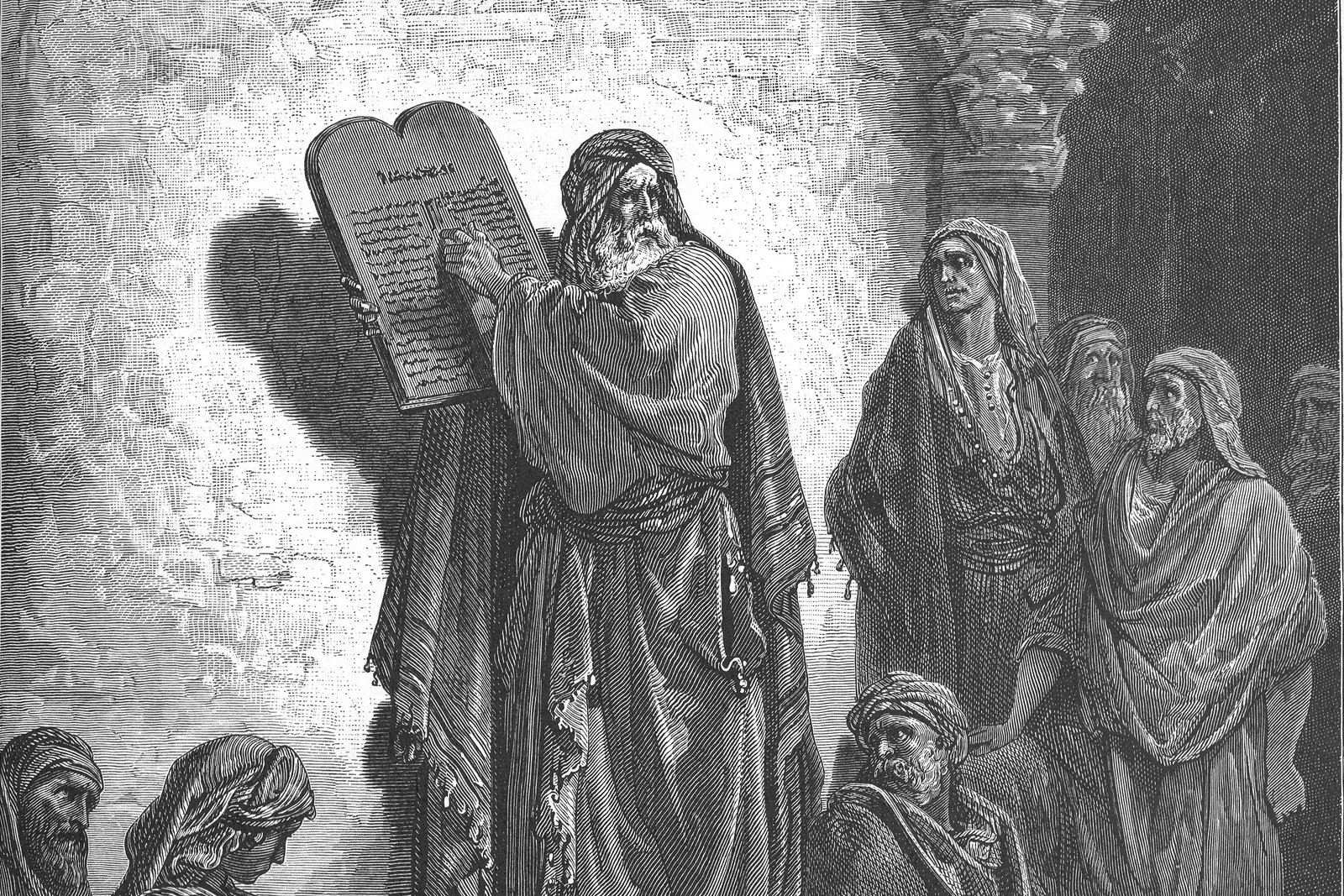 Ezra reading the Law aloud to the people of Jerusalem