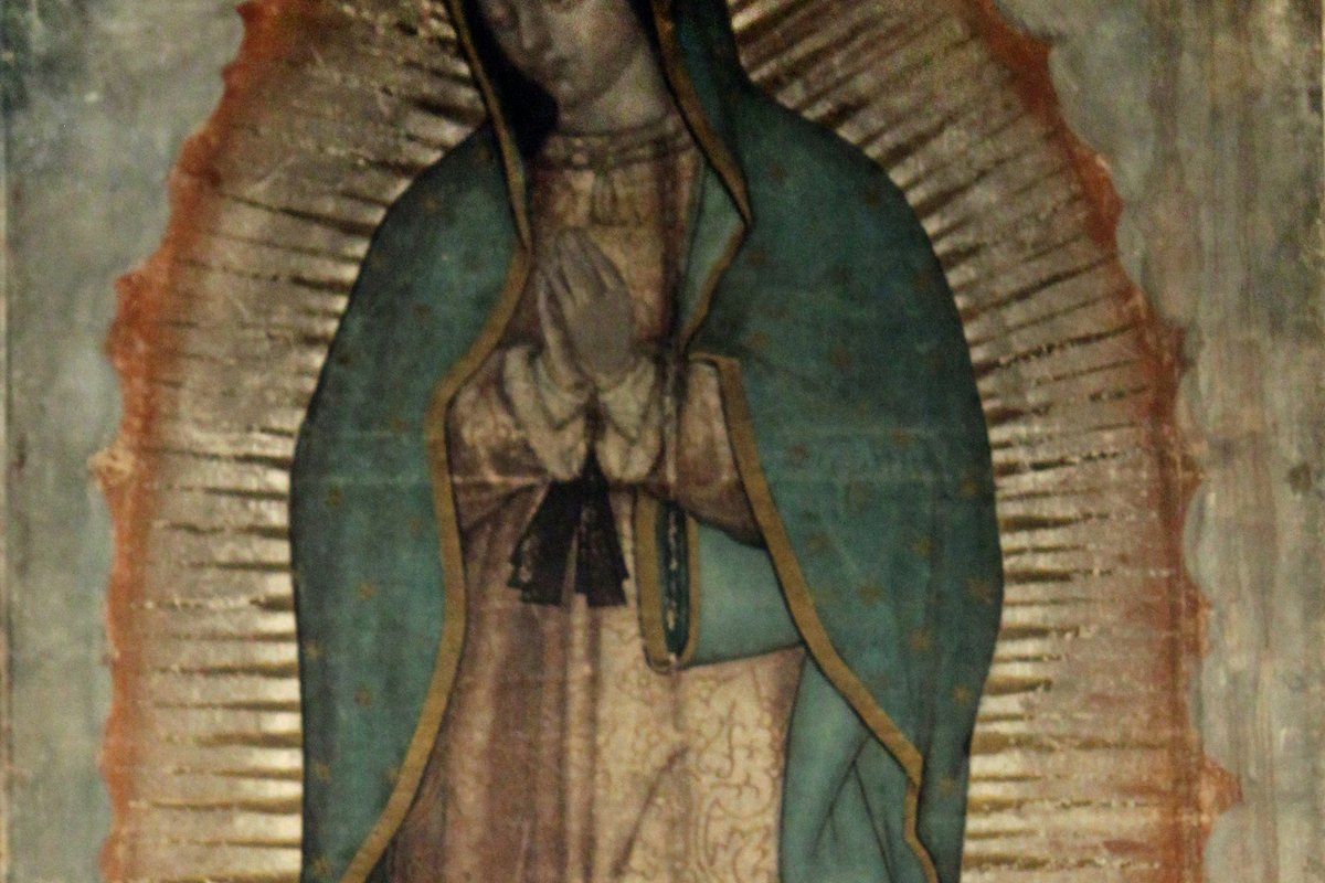 The image of Our Lady of Guadalupe on Saint Juan Diego's tilma, one of the Church's recognized Marian apparitions