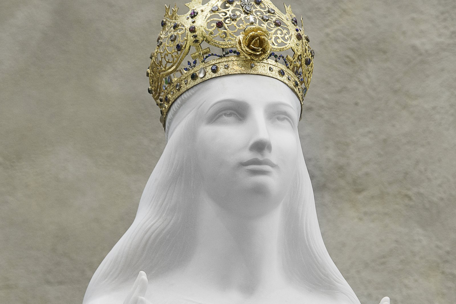 Statue of Our Lady of Knock at the apparition site in County Mayo, Ireland