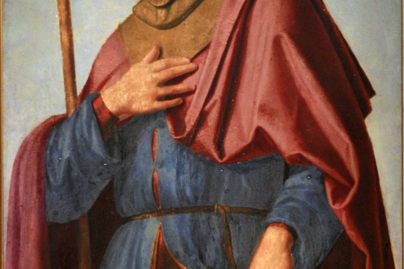 Saint Roch, patron against plague and illness, painting by Cima da Conegliano, c. 1502