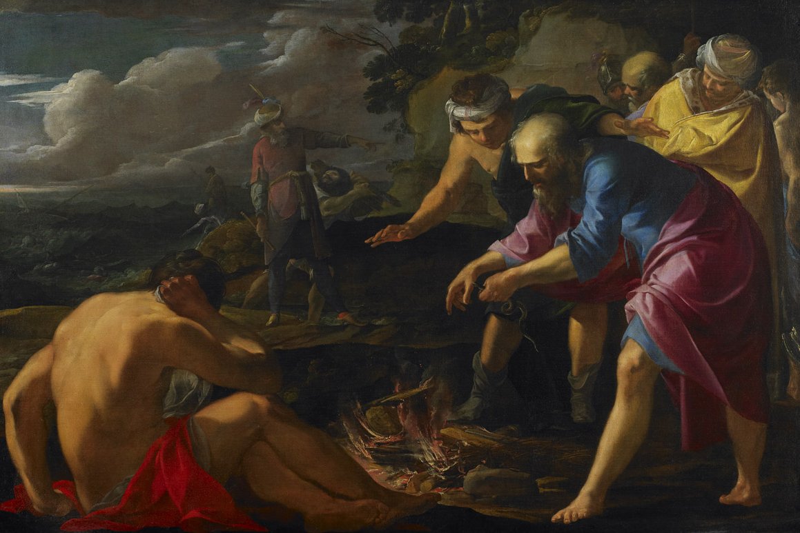 Saint Paul and shipwreck survivors on the shore of Malta