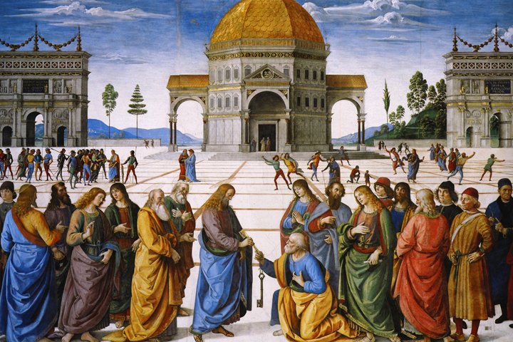 Christ handing the keys to Saint Peter