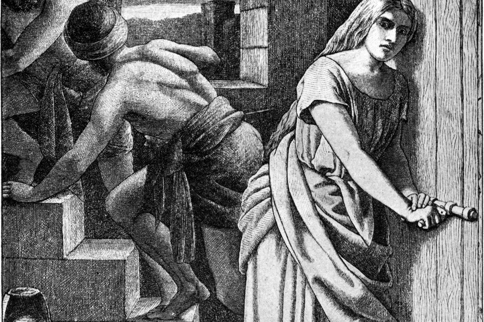 Rahab helping the two Israelite spies at Jericho