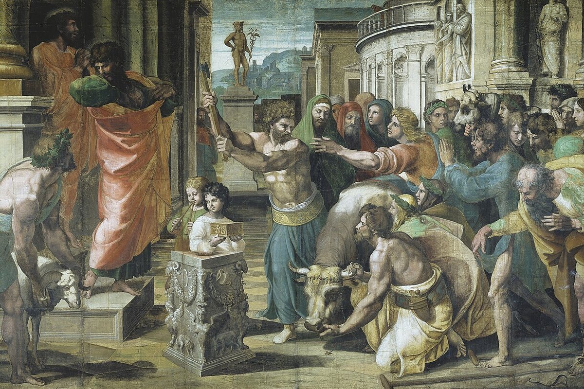Raphael's cartoon of Paul and Barnabas at Lystra, mistaken for pagan gods