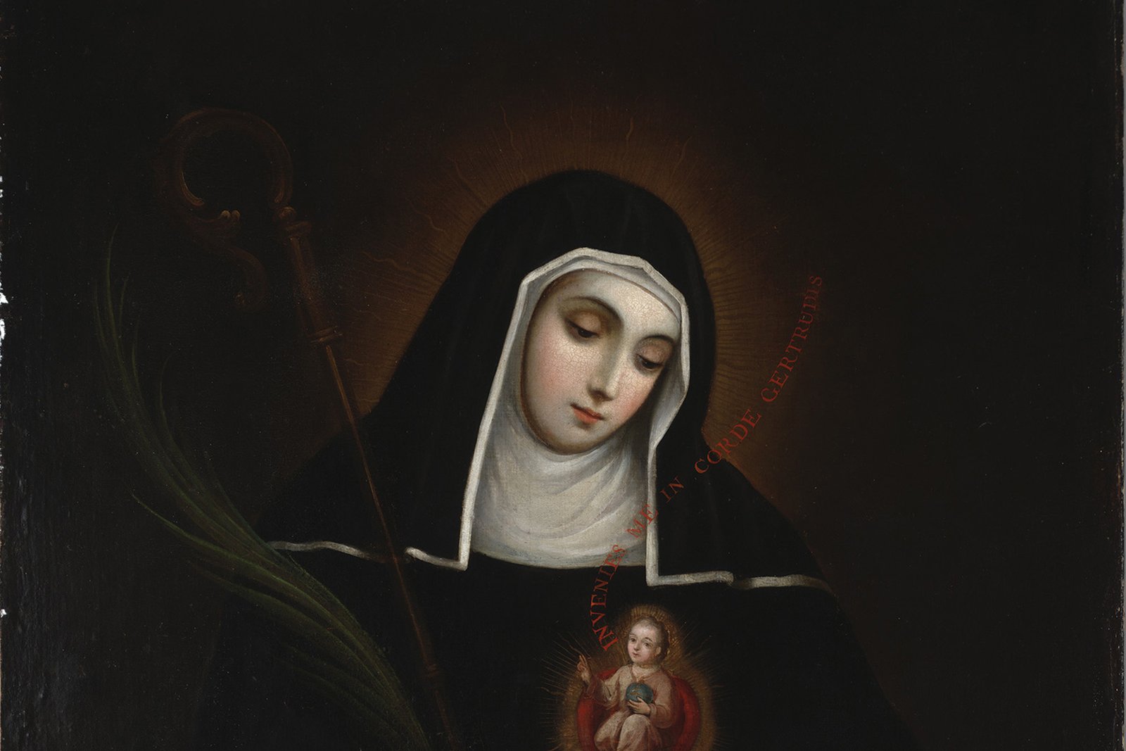 Saint Gertrude the Great, oil painting by Miguel Cabrera, 1763
