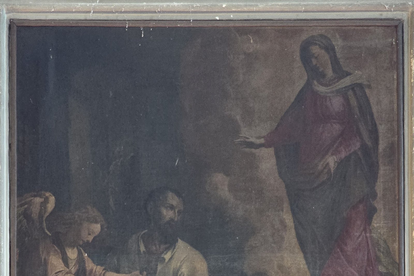 17th-century painting of an angel unchaining Saint Jerome Emiliani in prison as the Virgin Mary appears above