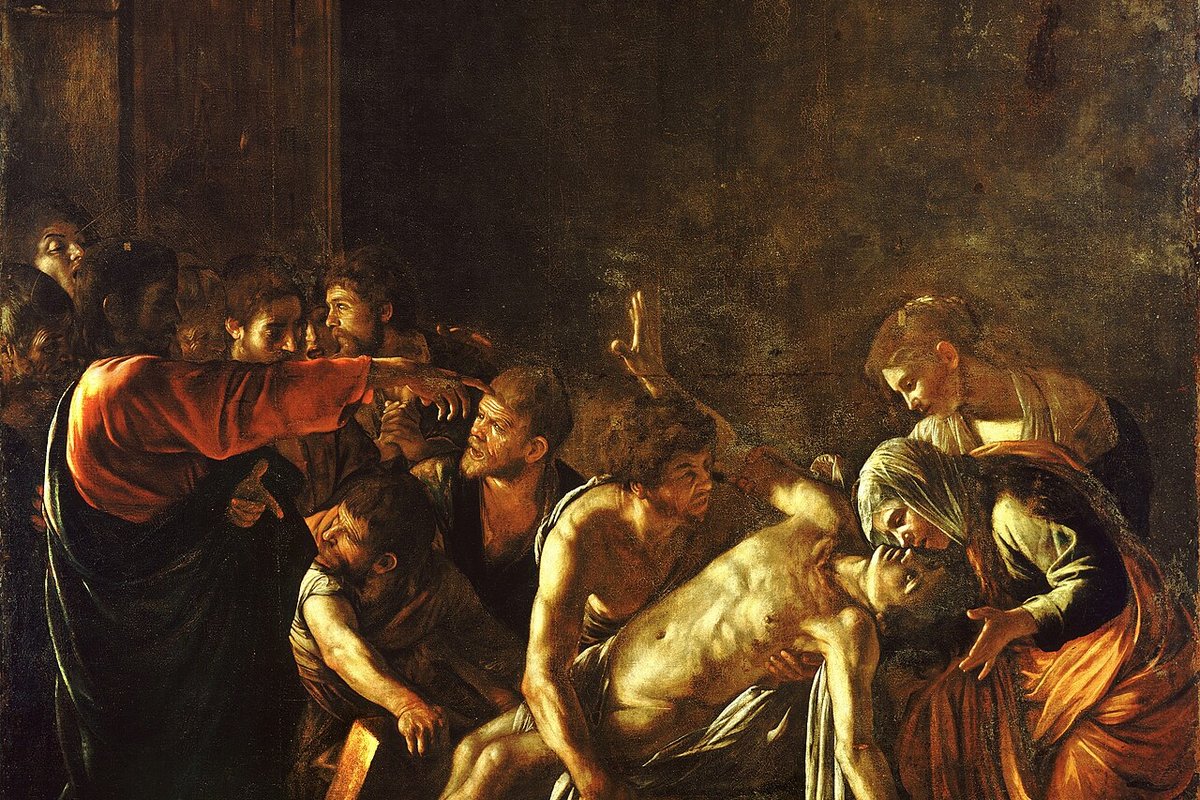 Caravaggio's painting of Christ raising Lazarus from the dead