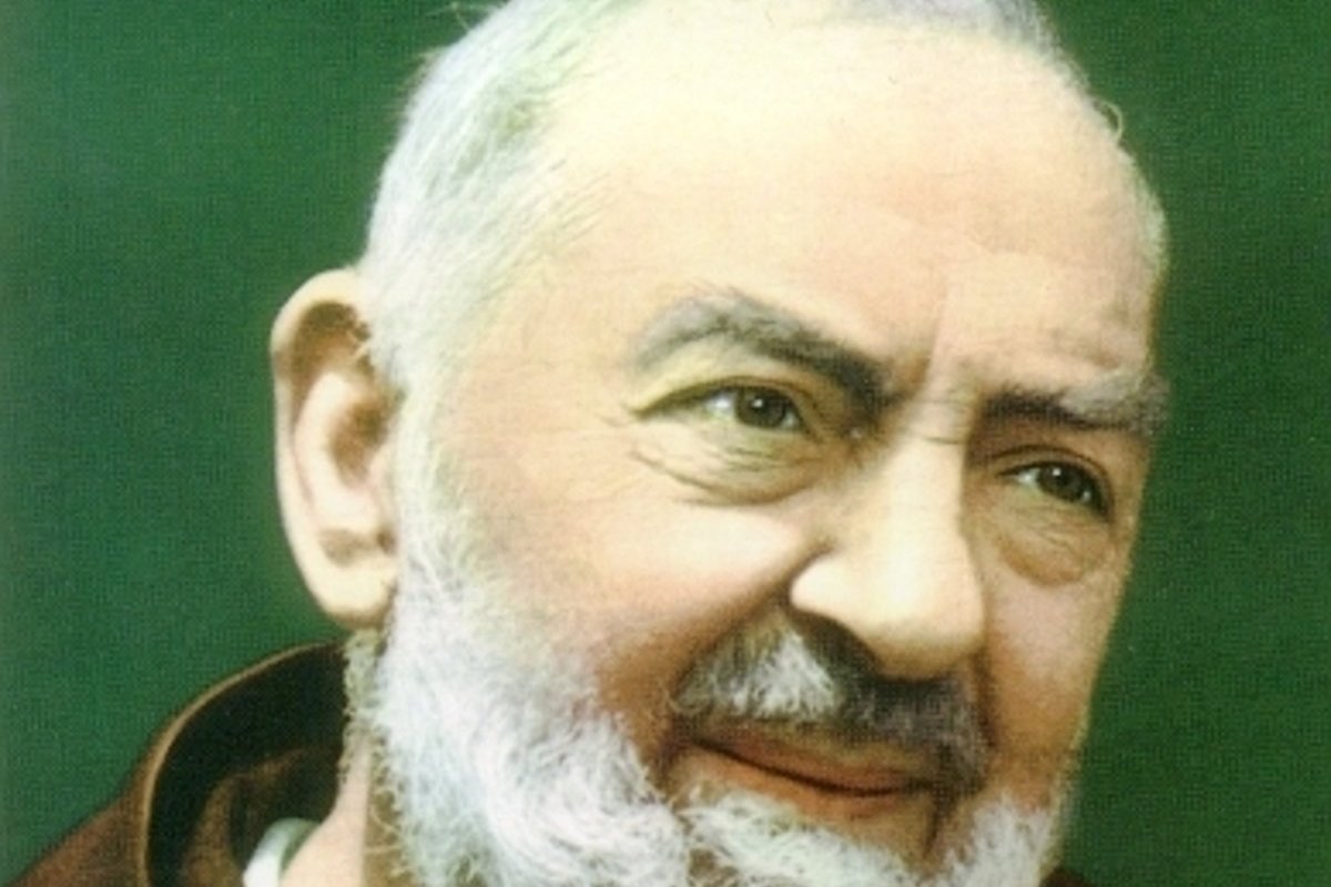 A mid-20th-century photograph of Padre Pio (Saint Pio of Pietrelcina) in his Capuchin habit.