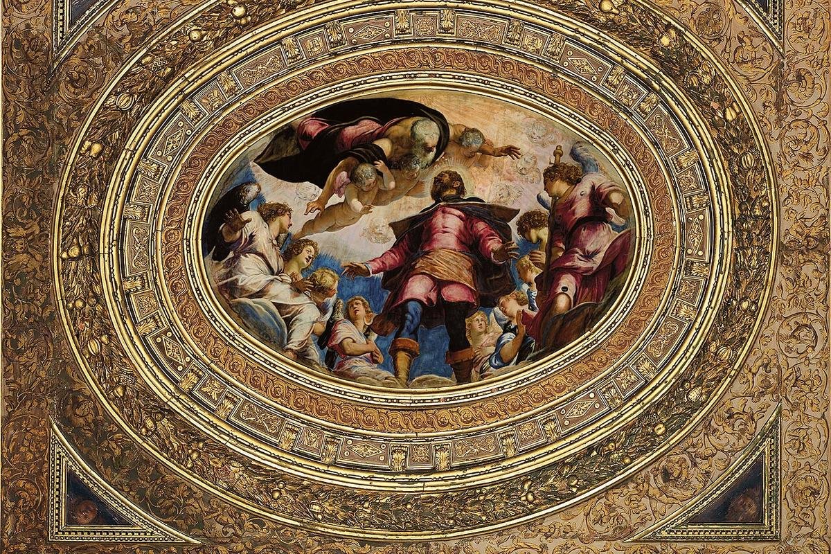 Tintoretto's painting of Saint Roch, patron of plague victims, in glory