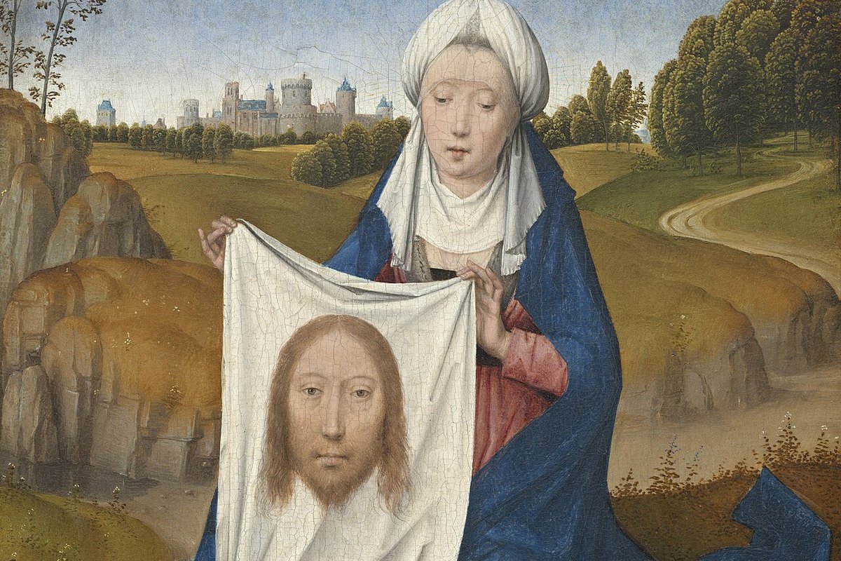 Hans Memling's painting of Saint Veronica holding the veil bearing Christ's face