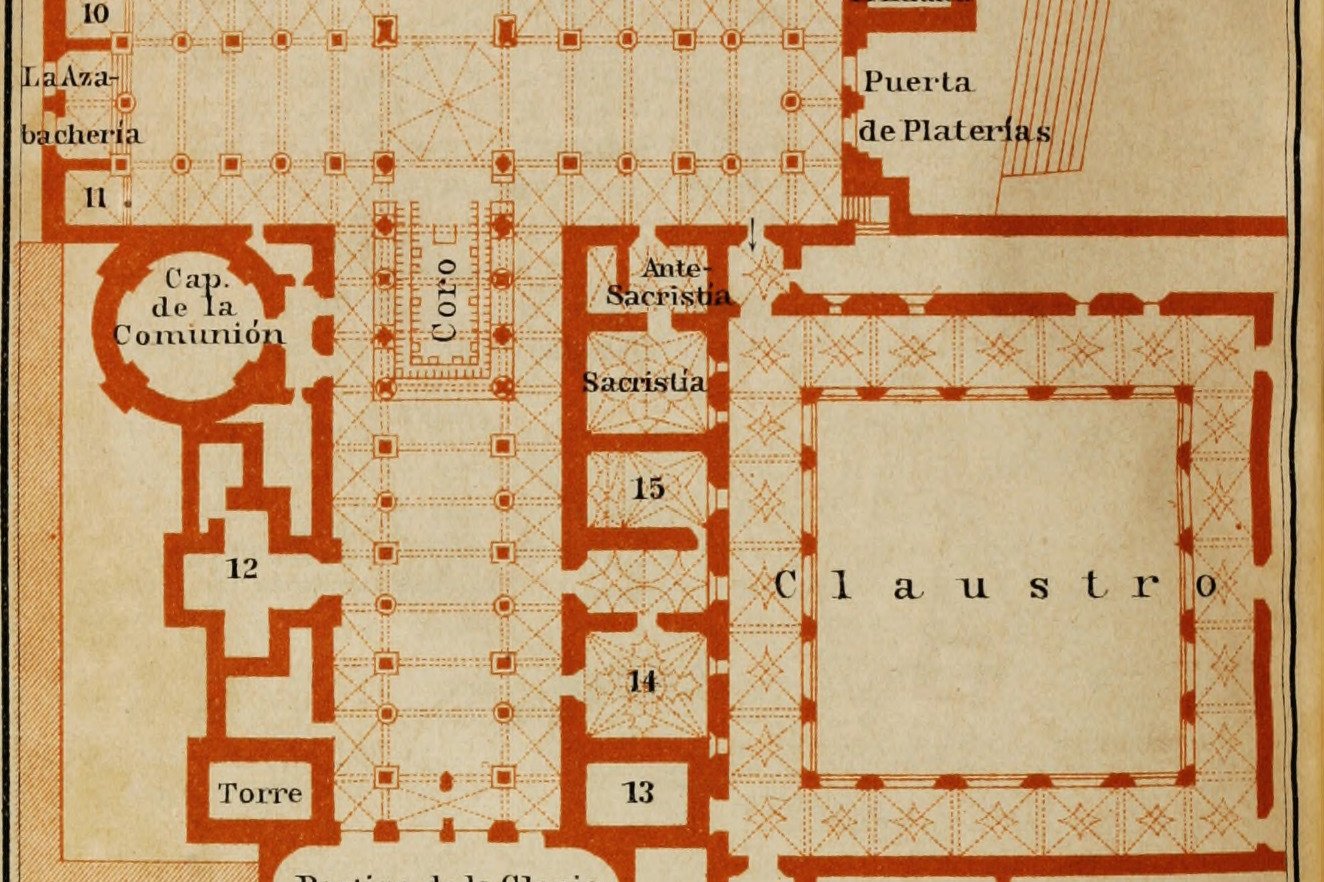 A 1901 photograph of the Cathedral of Santiago de Compostela from a travellers' handbook