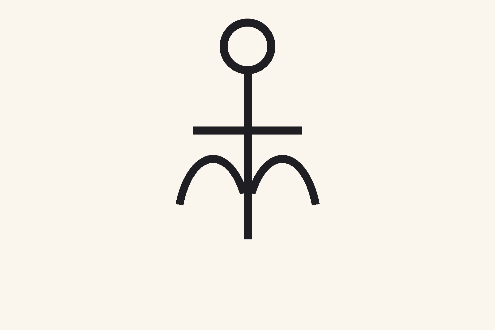 A simple illustration of an anchor-cross, the disguised cross shape early Christians used as a coded sign of faith.