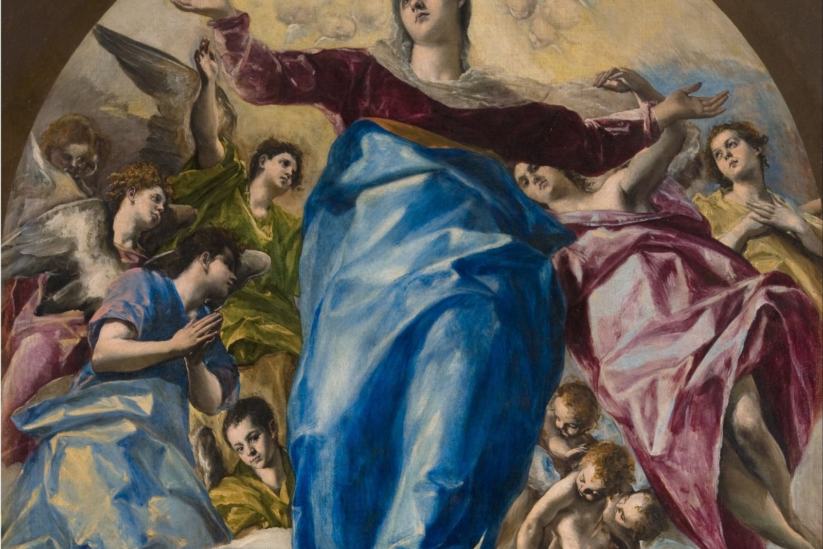 A dramatic Renaissance painting of the Virgin Mary rising bodily into heaven, surrounded by angels.