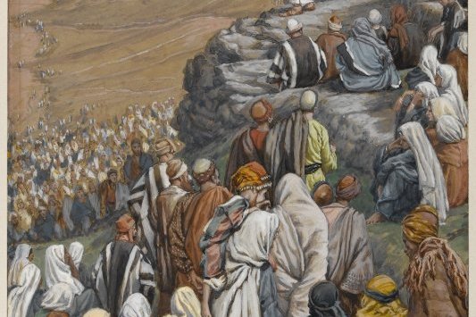 James Tissot's painting of Christ preaching the Sermon of the Beatitudes on the mount
