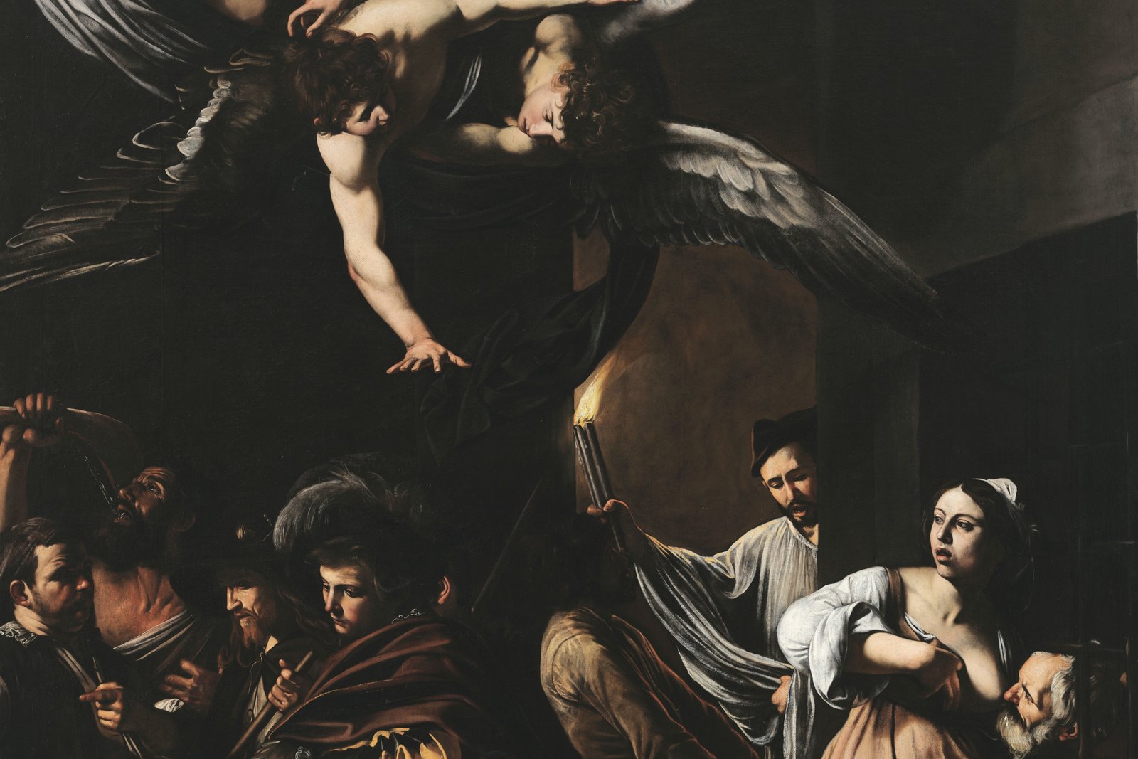 Caravaggio's The Seven Works of Mercy, depicting the corporal works of mercy in a single dramatic scene