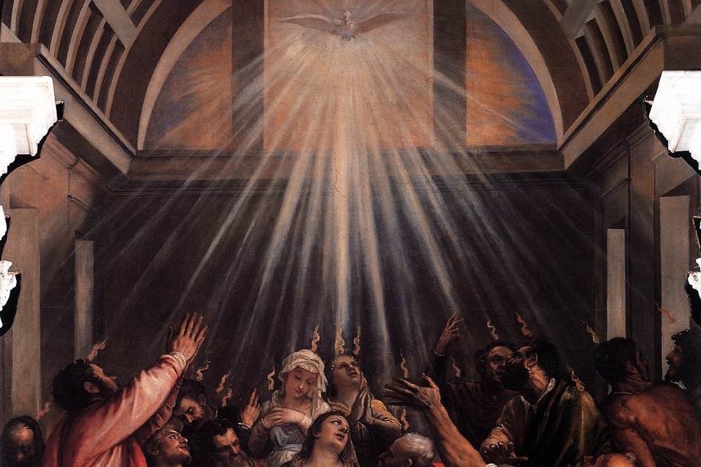 Titian's painting of the Descent of the Holy Spirit at Pentecost, symbol of the fruits of the Holy Spirit