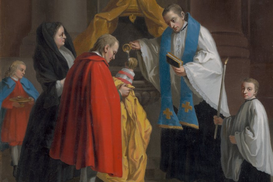 A traditional depiction of the Sacrament of Baptism