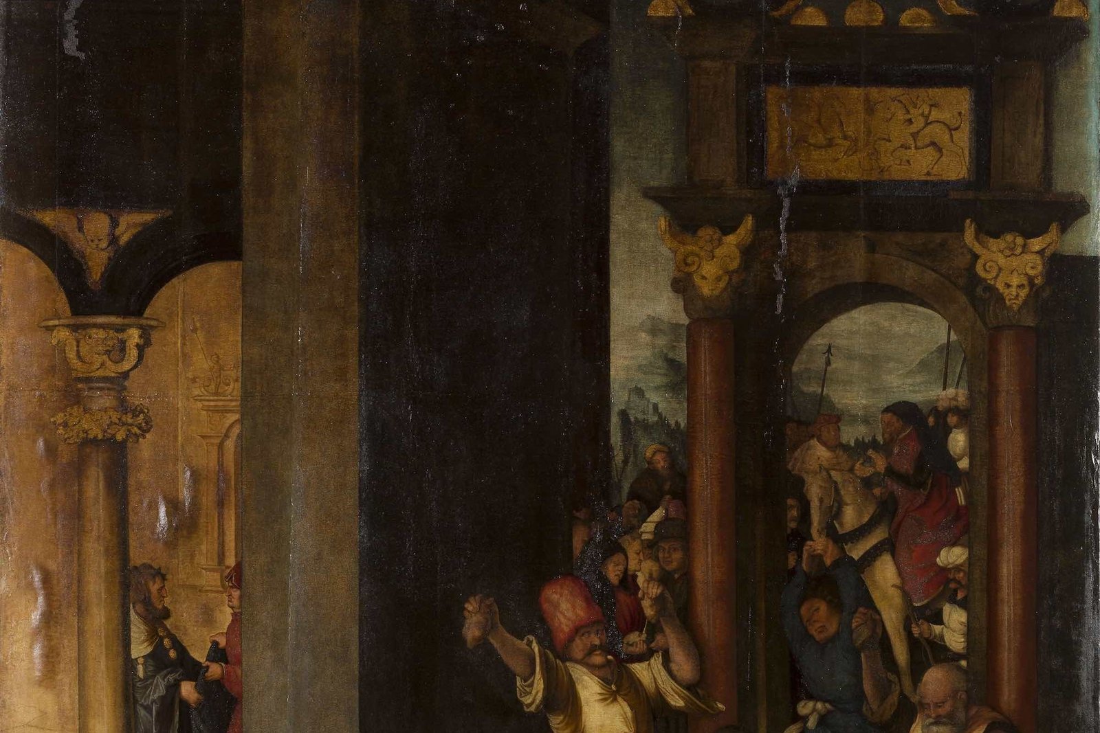 The mob stoning Saint Stephen outside Jerusalem while a young Saul watches, painting by Hans Baldung Grien