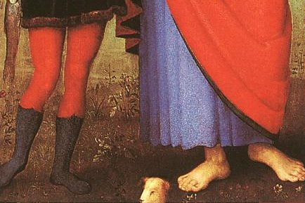 The archangel Raphael guiding young Tobiah on his journey