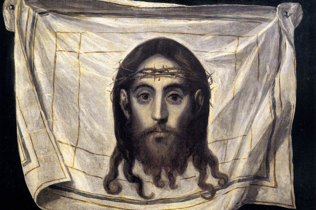 El Greco's painting of the Veil of Veronica, showing the face of Christ imprinted on cloth