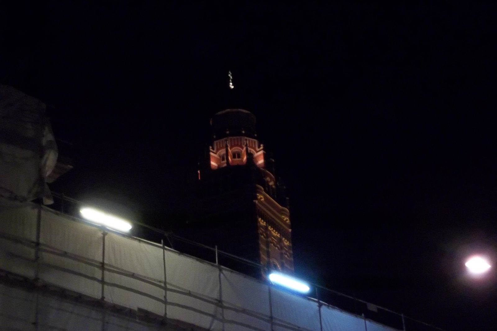 The Byzantine-style bell tower of Westminster Cathedral in London