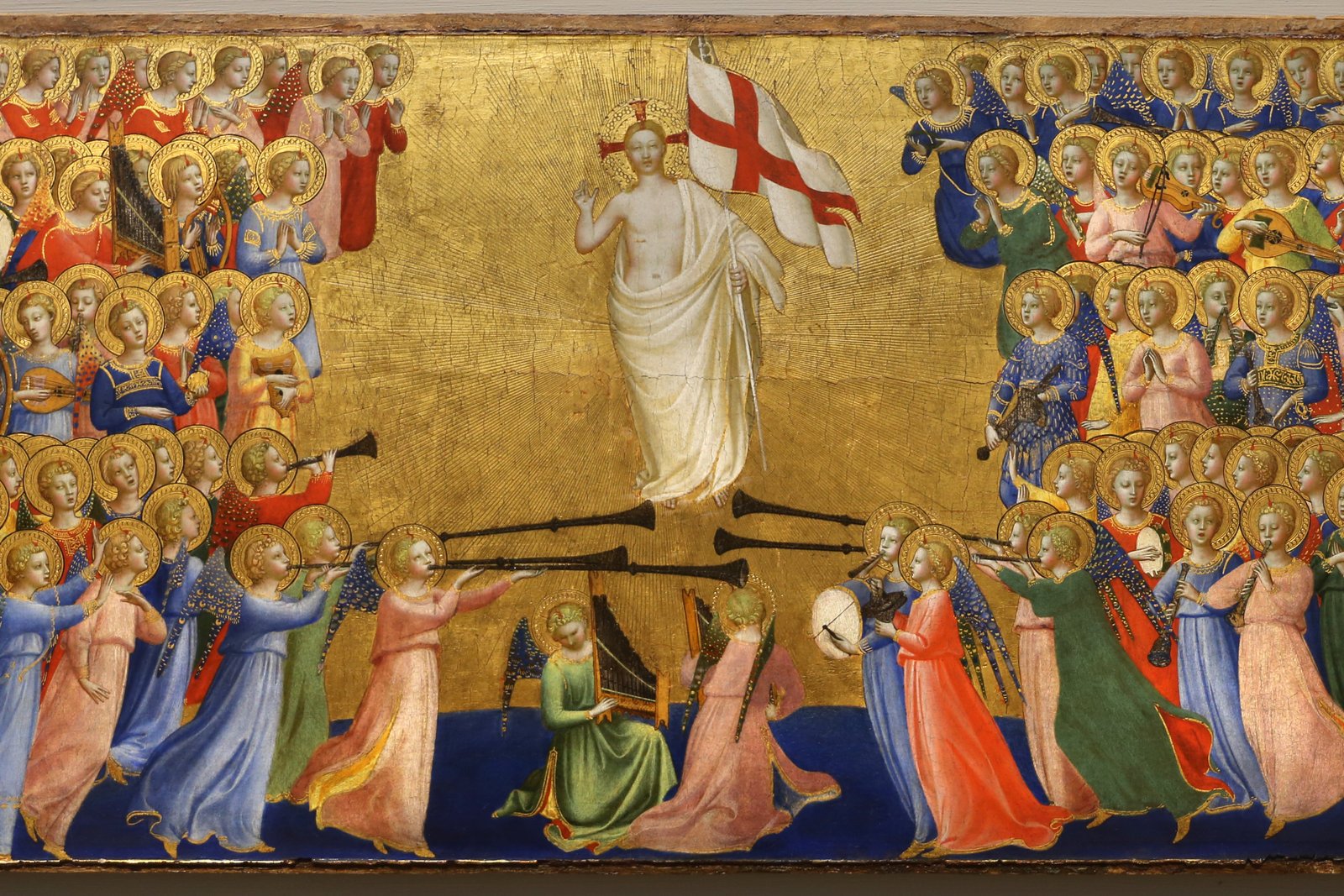 Fra Angelico's painting of the risen Christ surrounded by choirs of angel musicians in the court of heaven.